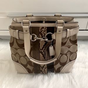 Authentic Coach ivory and brown bag